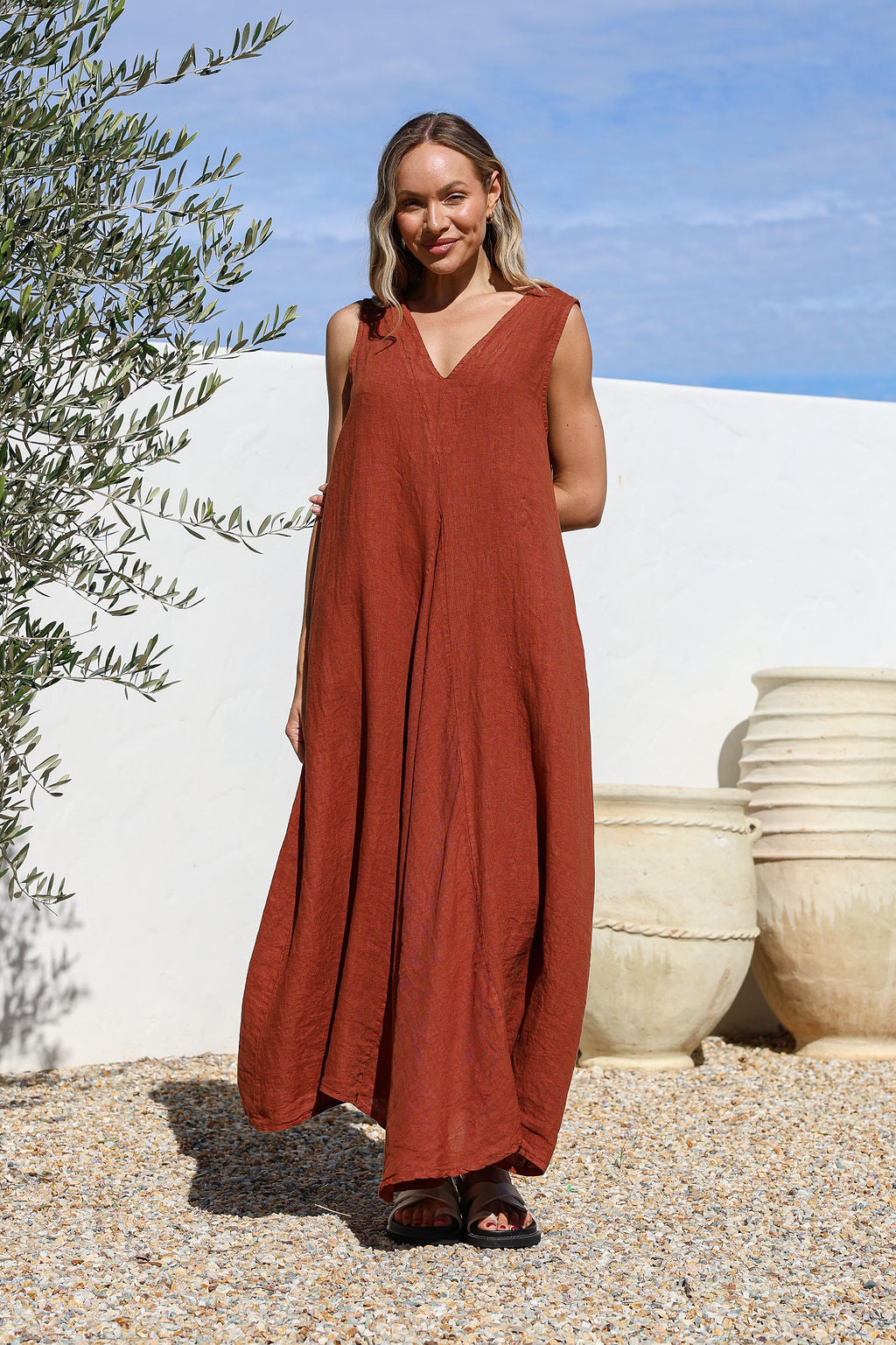 coco linen dresses Coco Oatmeal Linen Dress