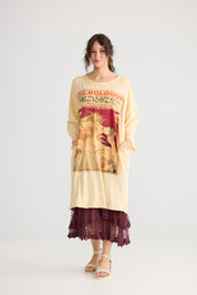Layla Art Nouveau T-Shirt cotton dress - Cherry