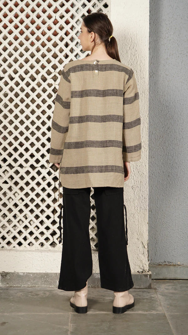Lumi Linen Blend Top - Onyx