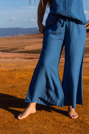Alghero Pants  - Azure Linen