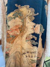 Layla Art Nouveau T-Shirt cotton dress - Indigo Blue