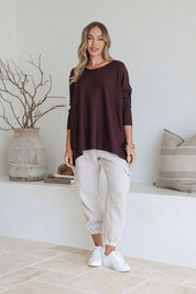 SN0309 Knit Top - Chocolate