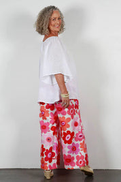 Soft Top Linen Pants - Flower Power