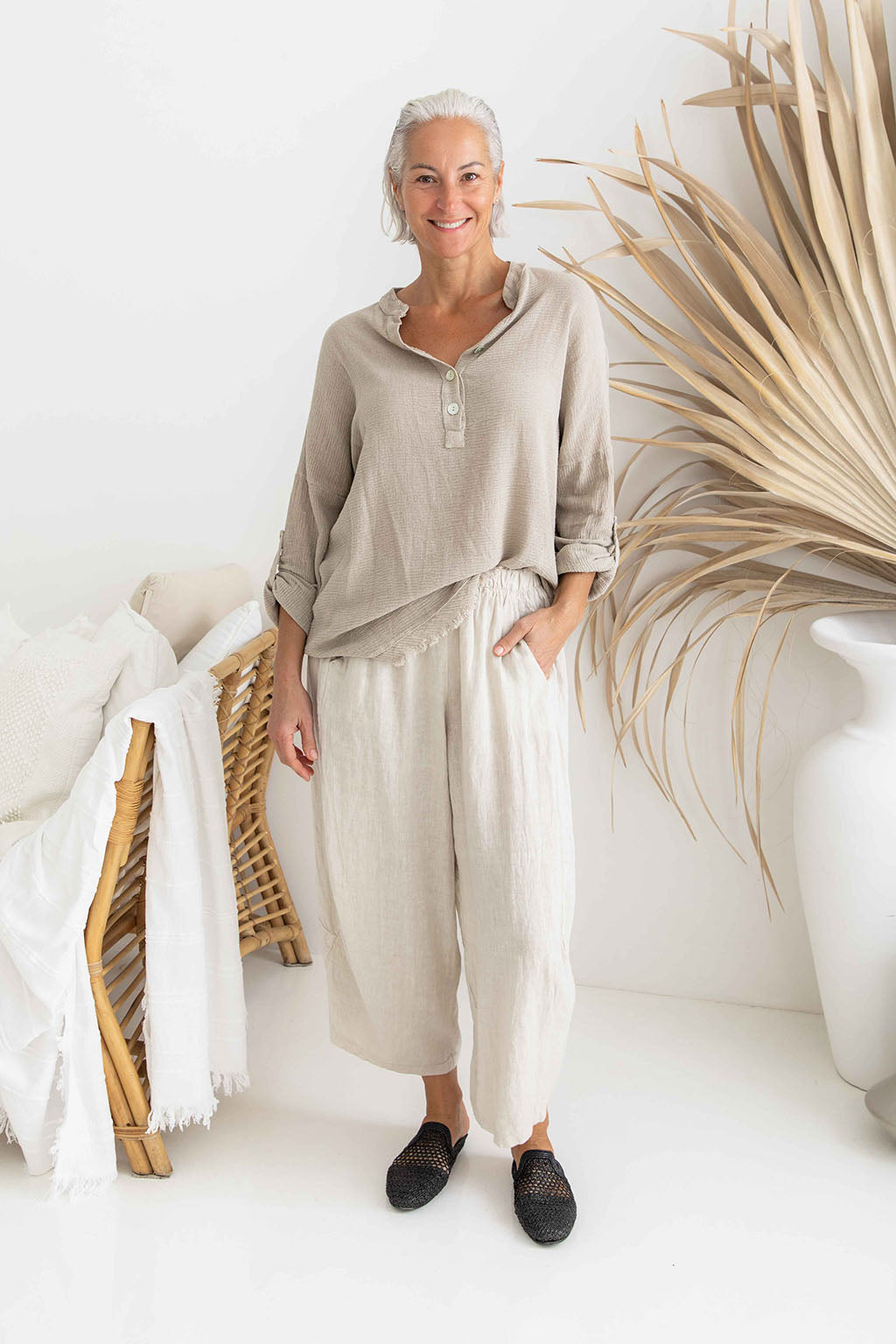 Fern Linen Pants - Sand