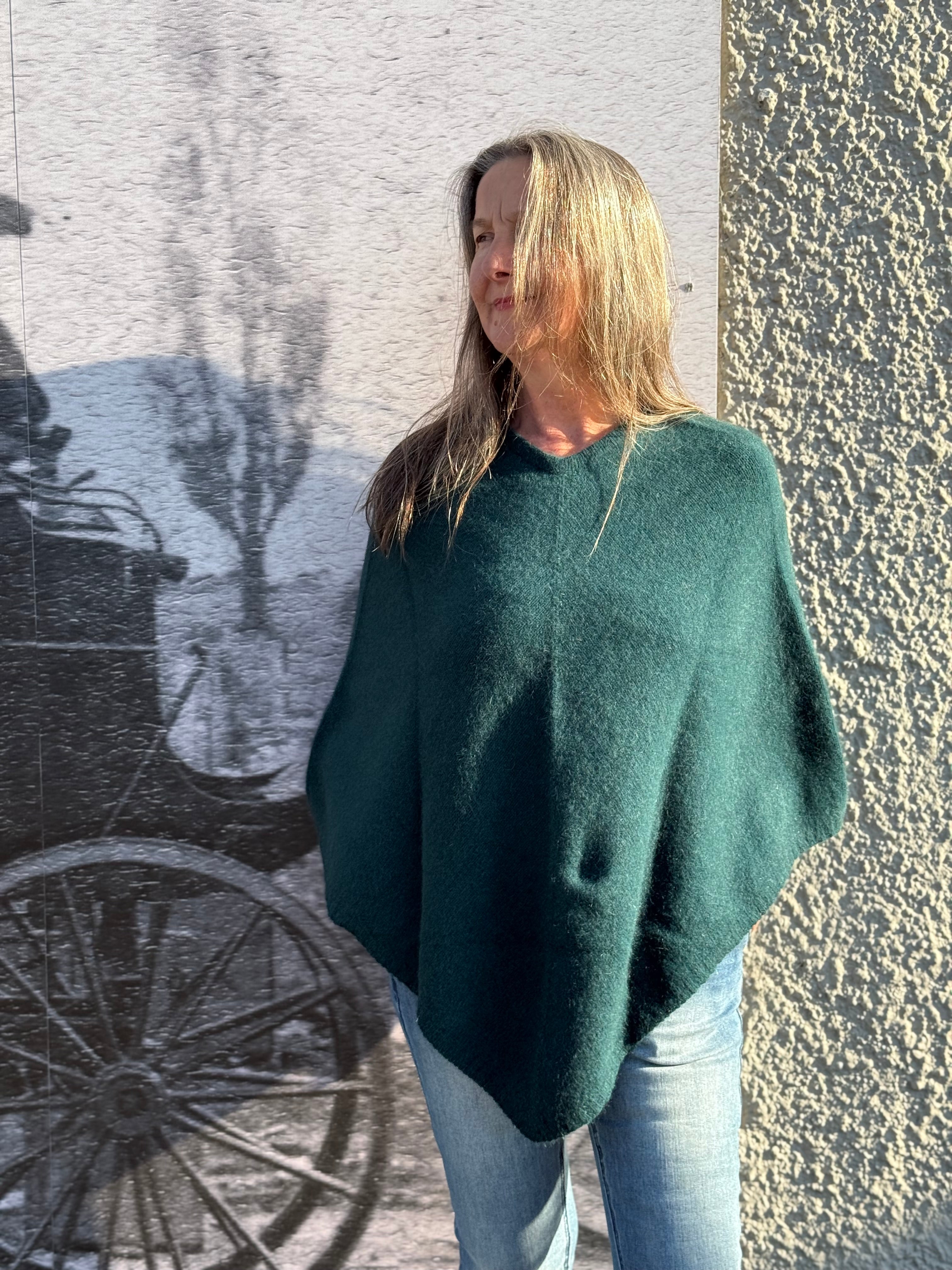 Possum/Merino Poncho - Tasman
