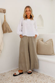 Giocosa Linen Top - White