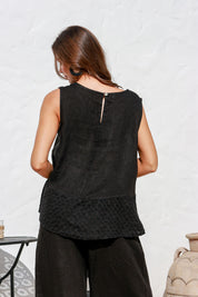 Luisa Linen Top - Black