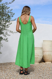 La Figura Linen Dress - Verde