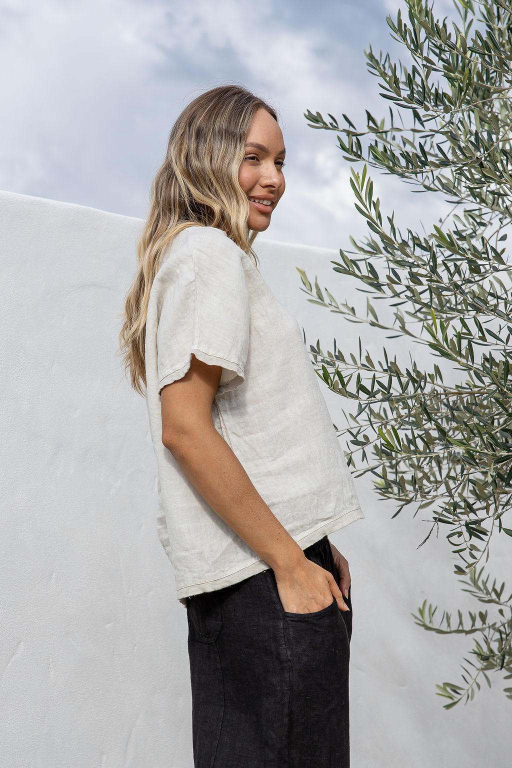 Armonia Linen Top - Sand