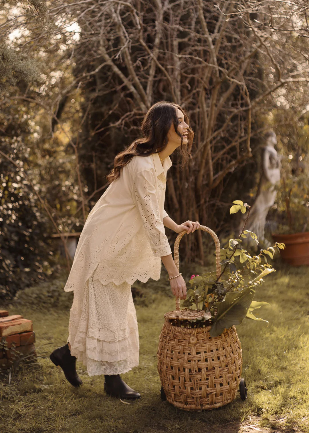 Gwendolyn Long Lace Shirt - Cream