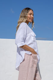 Nomade Linen Top - White