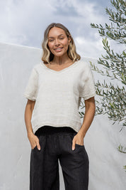Armonia Linen Top - Sand