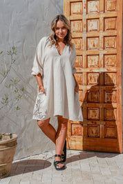 Felice Linen Dress - Forest