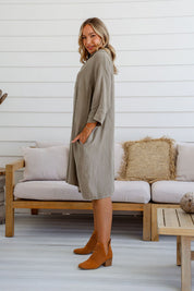 Autunno Linen Dress - Forest