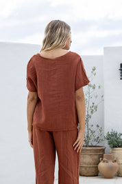 Armonia Linen Top - Coco