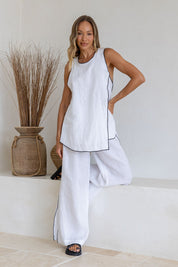 Ventilata Linen Top - White