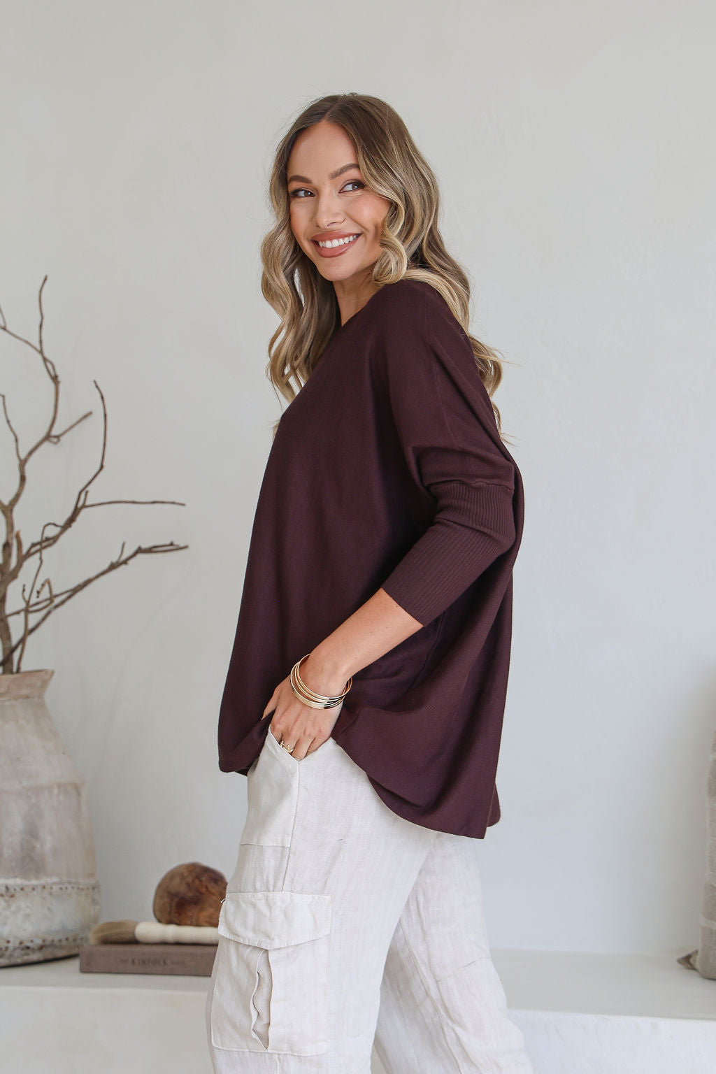SN0309 Knit Top - Chocolate