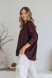 SN0309 Knit Top - Chocolate