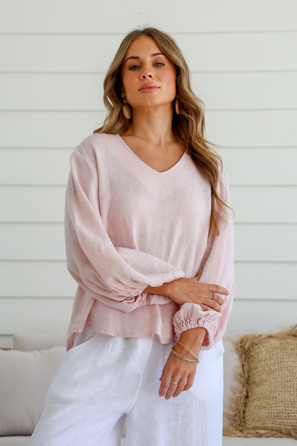 Giocosa Linen Top - Blush