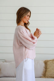 Giocosa Linen Top - Blush