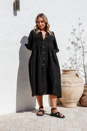 Peona Linen Dress - Sand
