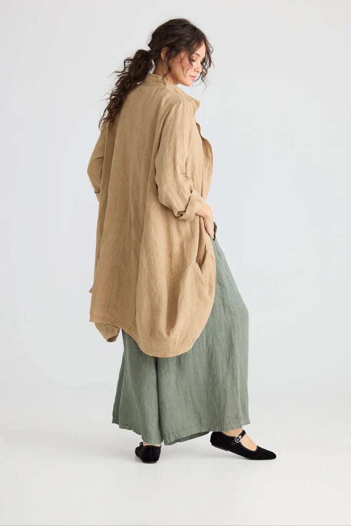 Harper Lee Linen Jacket - Capuccino