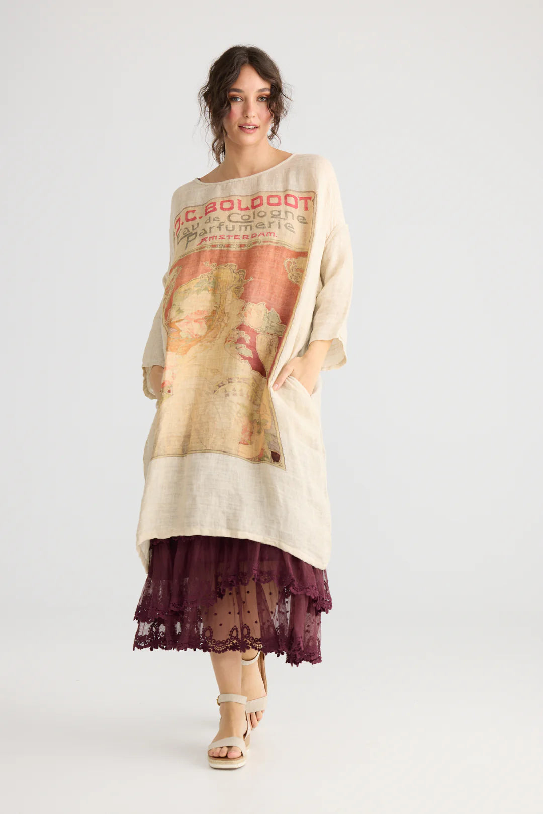 Isolde Linen Dress - Tangerine