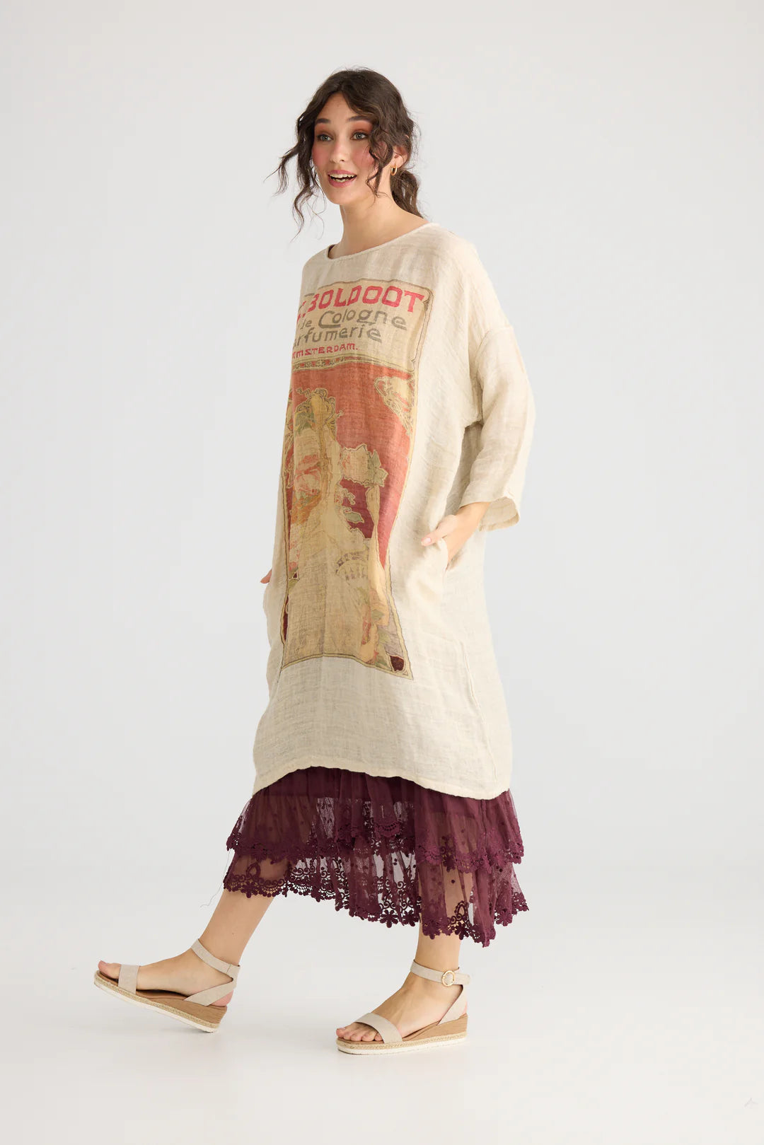 Isolde Linen Dress - Tangerine