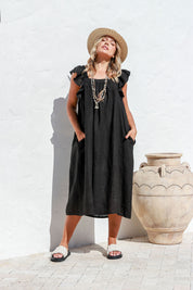 Favolosa Linen Dress - White