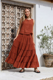 Zingara Linen Skirt - Coco