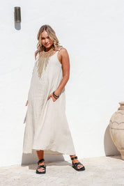 Sole Linen Dress - Rose