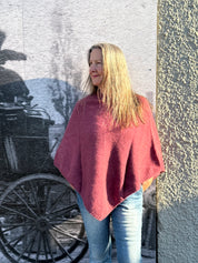 Possum/Merino Poncho - Orchid