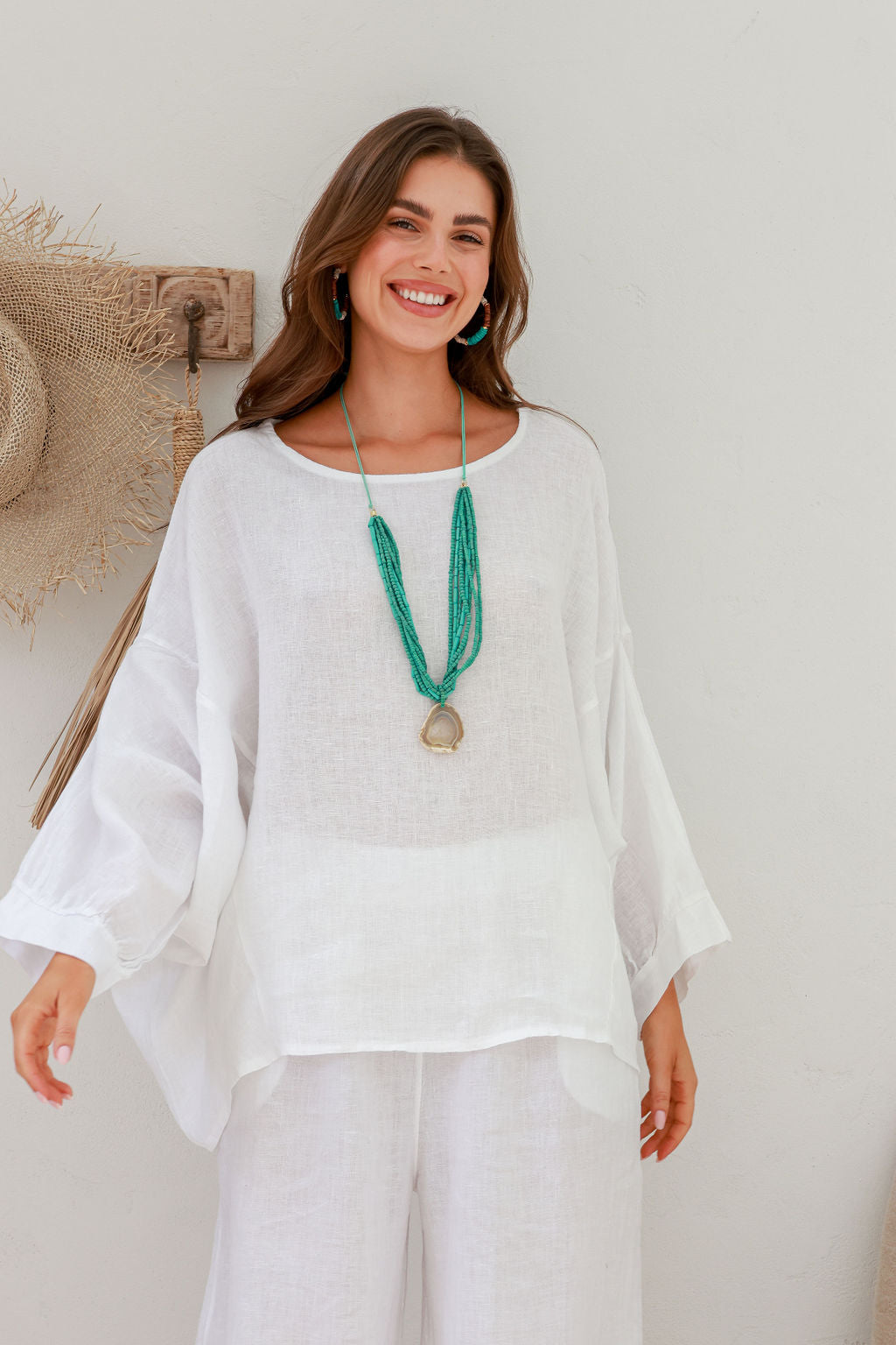 Cipria Linen Top - White