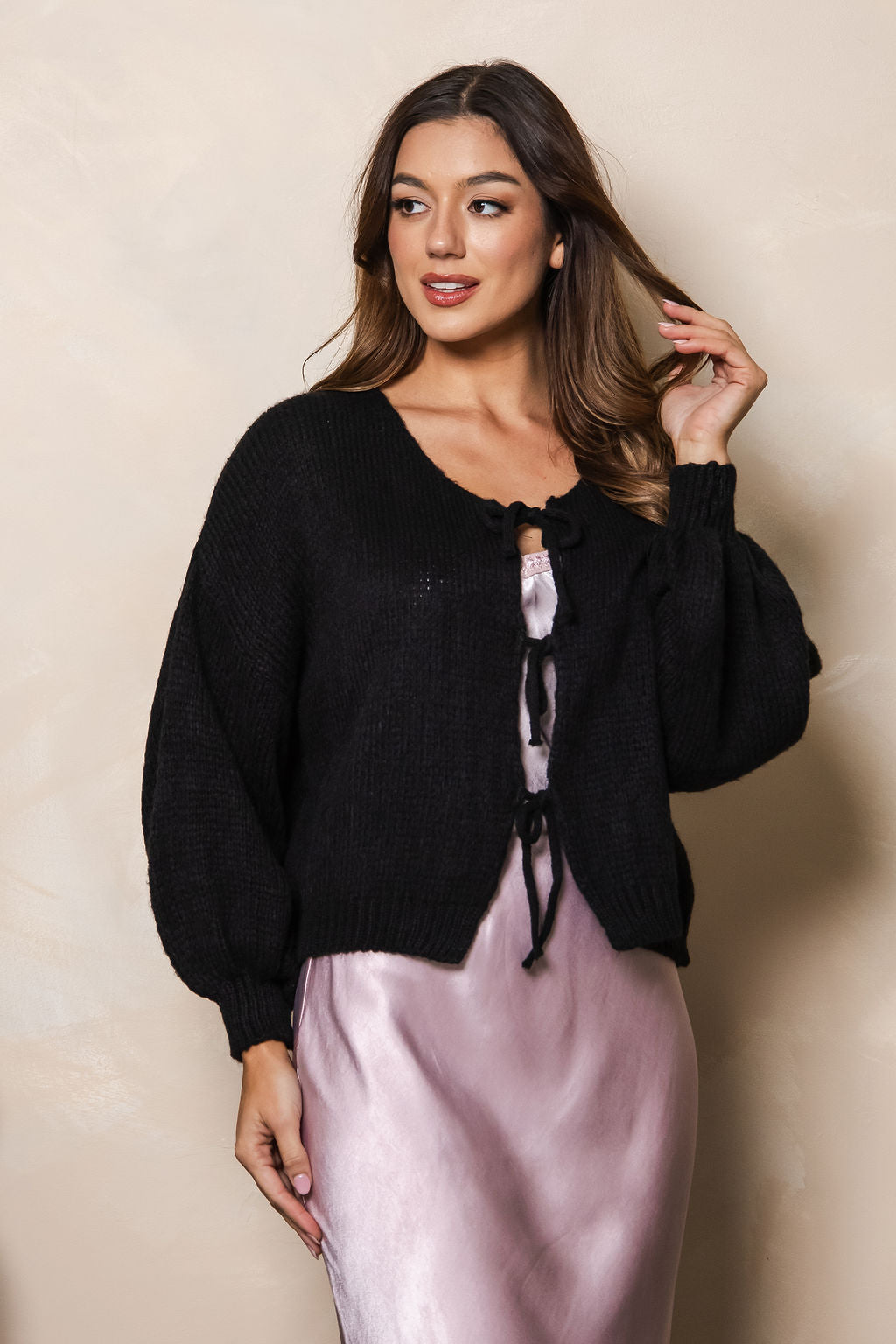 Bow Cardi - Black