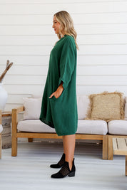 Autunno Linen Dress - Forest