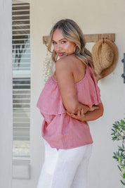 Magnifica Linen Top - White