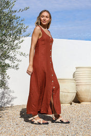 Pulsanti Linen Dress - Coco