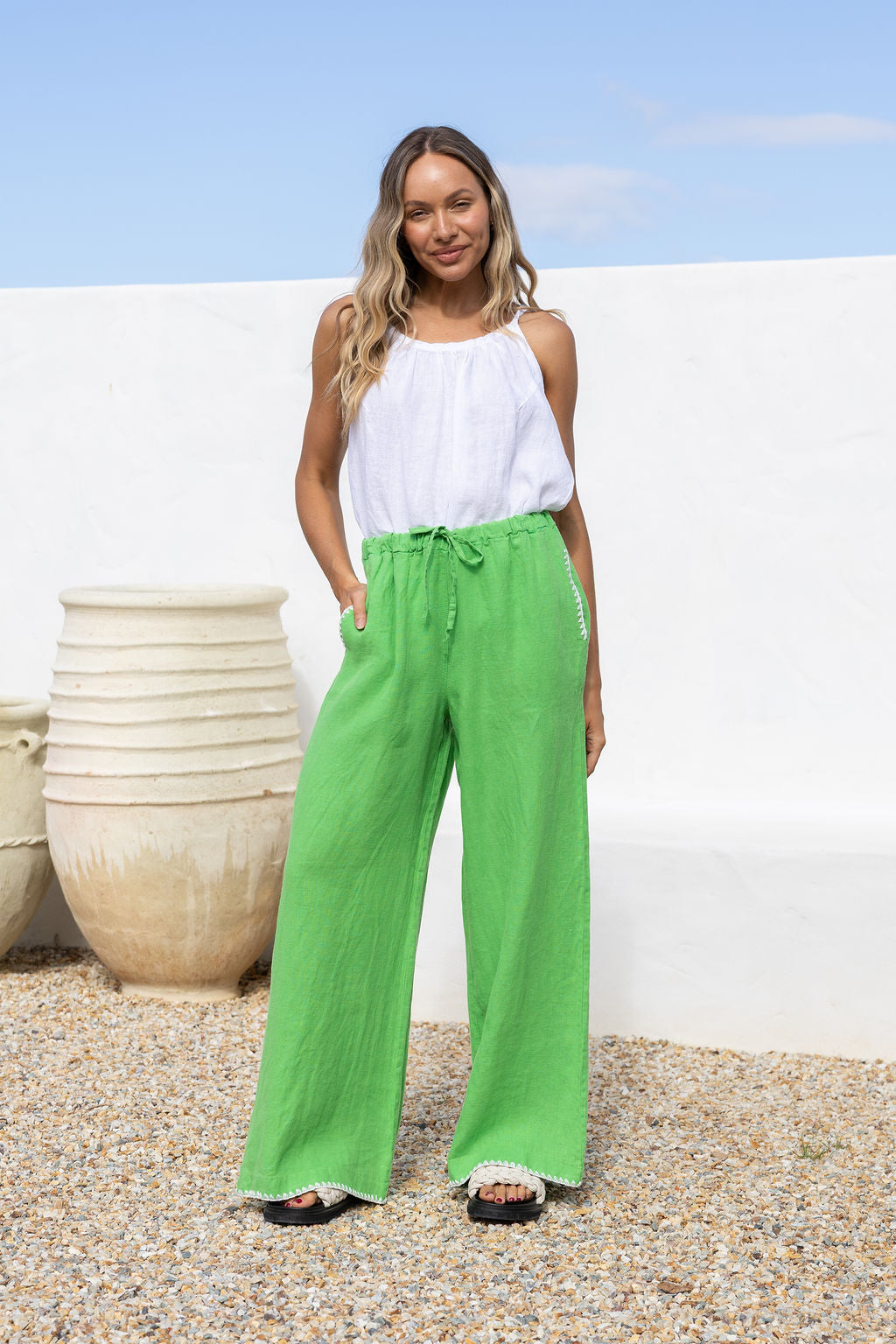 Collana Linen Pants - Verde