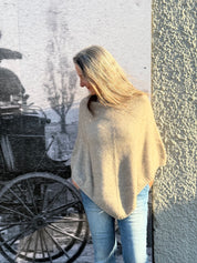 Possum/Merino Poncho - Natural