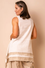 Winnie Linen Blend Top - Cream