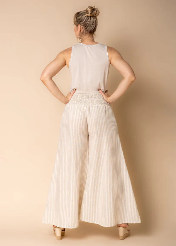 Estella Linen Blend Pants - Latte