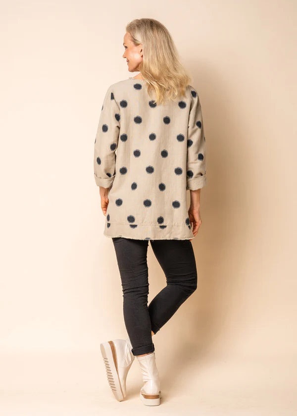 Charity Linen Blend Top - Latte