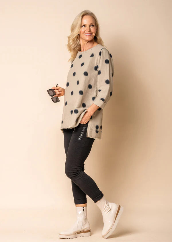 Charity Linen Blend Top - Latte