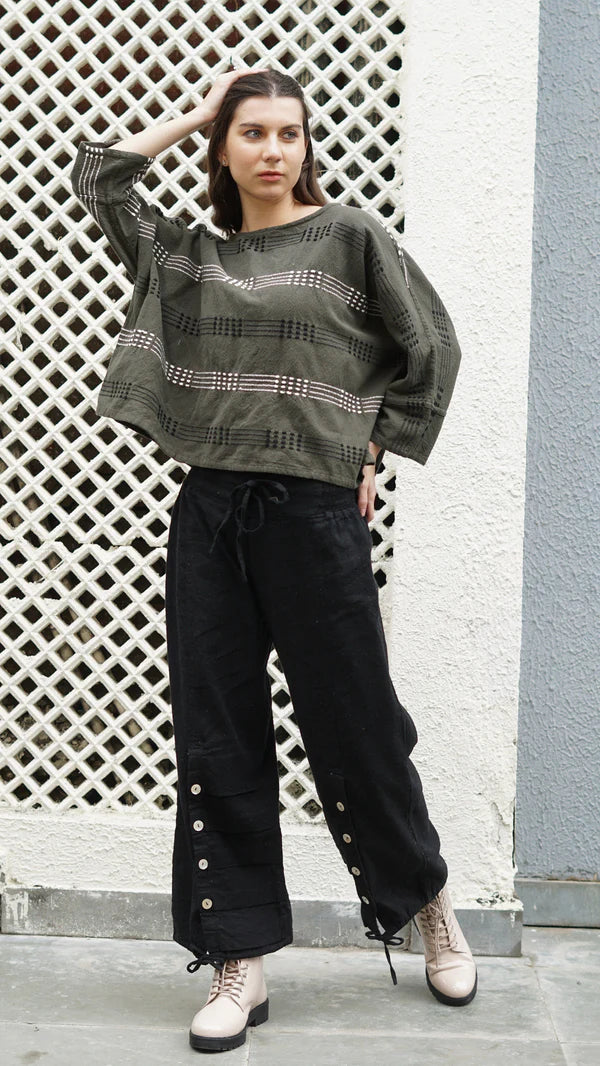 Polaris Linen Blend Pant - Onyx