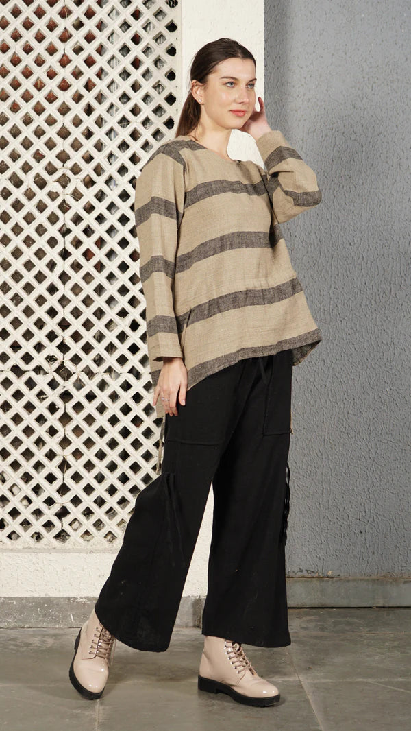 Lumi Linen Blend Top - Onyx