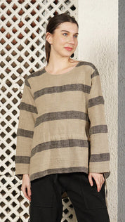 Lumi Linen Blend Top - Onyx