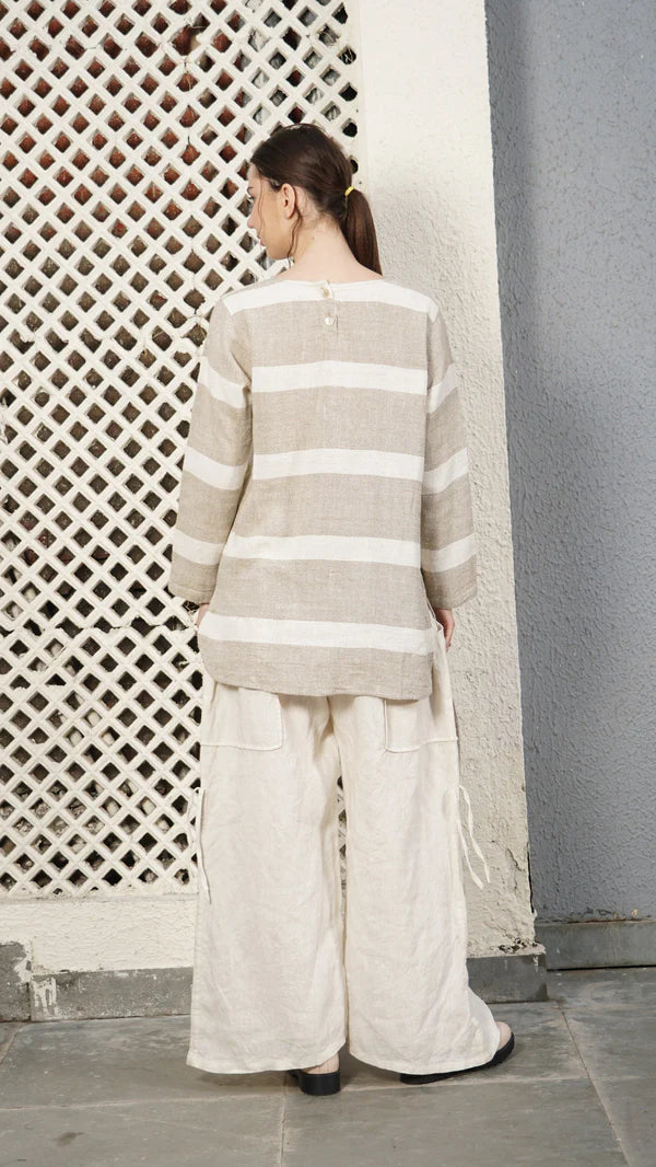 Lumi Linen Blend Top - Cream