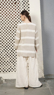 Lumi Linen Blend Top - Cream