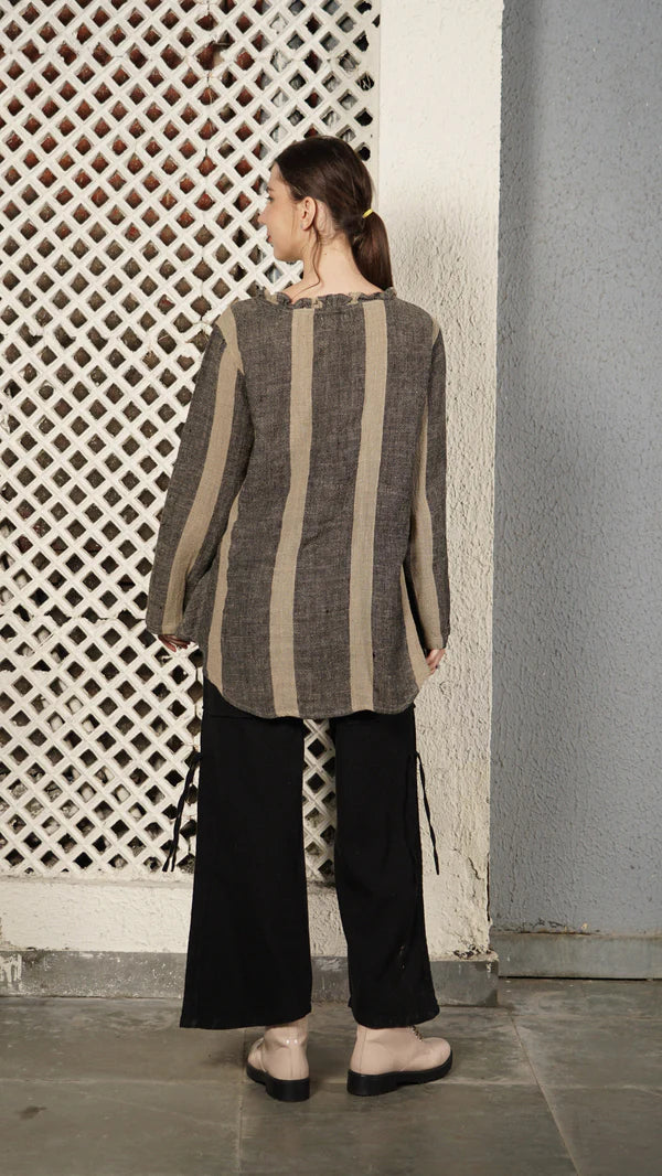 Napoleon Linen Blend Top - Onyx