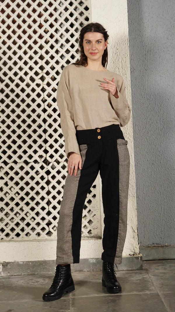 Carey Linen Blend Pant - Onyx